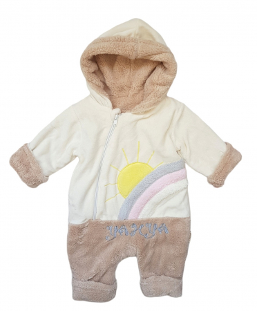 COLECTIE FETE 0-24 luni - Salopeta bebe cu gluga din catifea