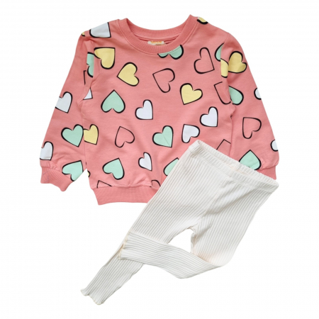 FETE 3-8 ANI - Set fete Inimioare bumbac multicolor