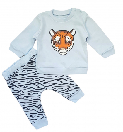 Compleuri / Seturi - Set bebe 2 piese, Tigru, bleu