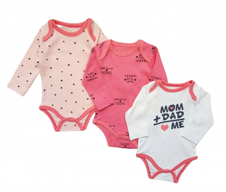 Body - Set 3 body fetite din bumbac