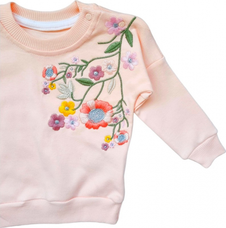 Compleu fetite motive florale roz pastel [2]