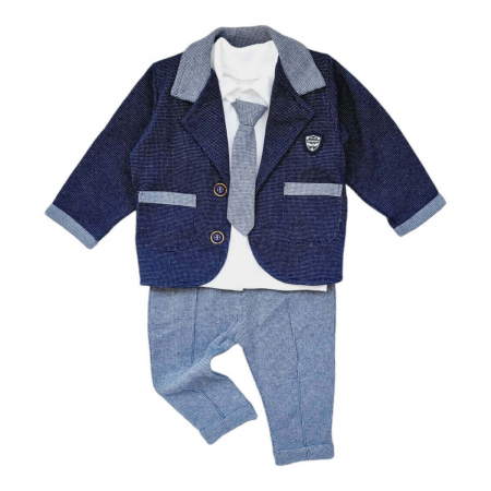 NOUTATI - Costum elegant baieti 3 piese din bumbac