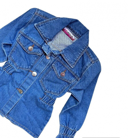 Jacheta din denim fete cambrata [2]