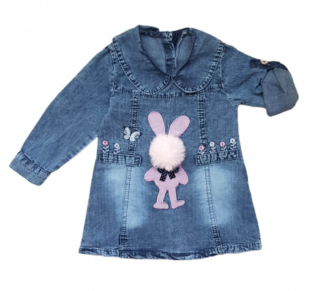 Rochii / Sarafane / Fuste - Rochie camasa imitatie denim, Iepuras