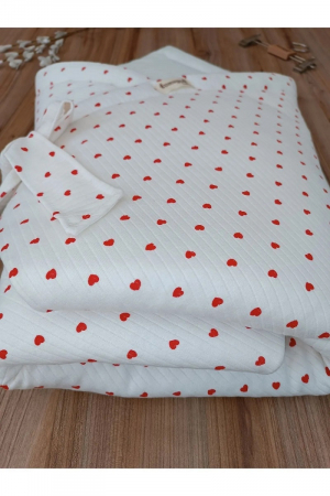 Sac de dormit premium bebelusi cu inimioare, 85x85 CM [3]