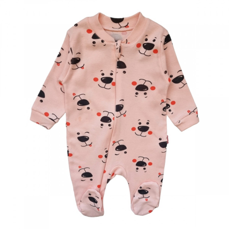 Salopete lungi - Salopeta cu botosei fetite roz pastel