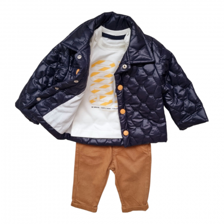 Set casual baieti 3 piese cu geaca de fas matlasata [1]