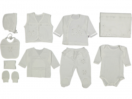 Set cadou 10 piese nou-nascuti fetite cu broderie [1]