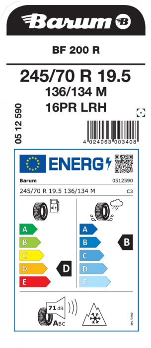 Anvelopa Barum 245/70R19.5 136/134M BF 200 Road M+S TL [2]