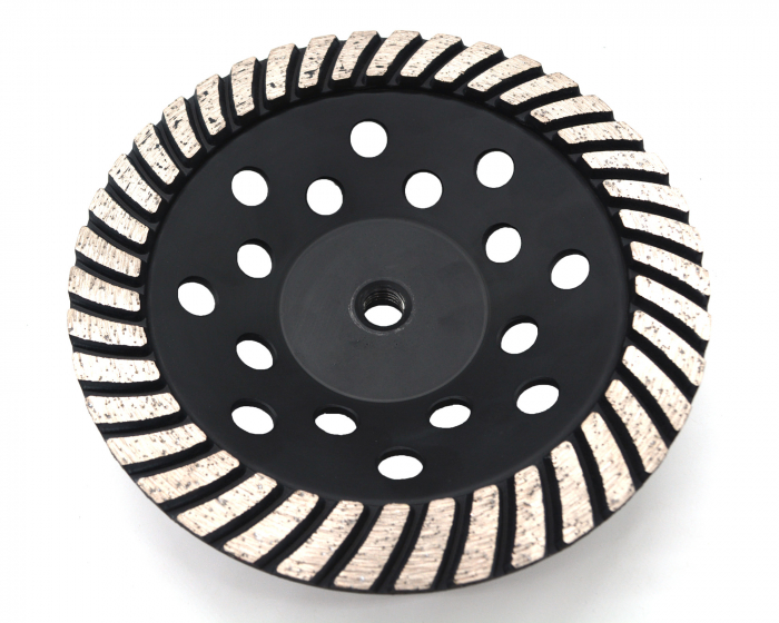 Disc diamantat turbo pentru slefuit beton 180mm, suport fier [2]