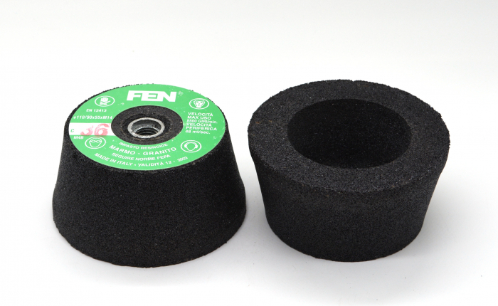 Piatra abraziva tip oala 110/90x55, prindere M14, diferite granulatii [2]