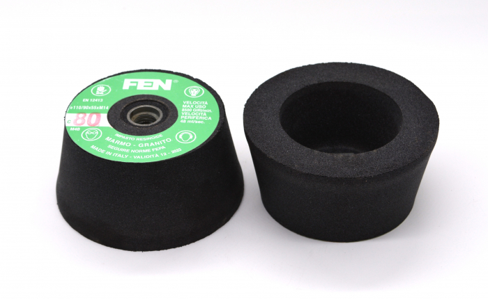 Piatra abraziva tip oala 110/90x55, prindere M14, diferite granulatii [2]