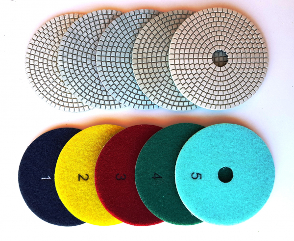 Set dischete diamantate velcro (PAD) 100mm pentru granit, slefuire cu apa [3]