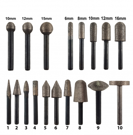 Freze biax diamantate pentru granit tija 6mm - diferite forme [1]