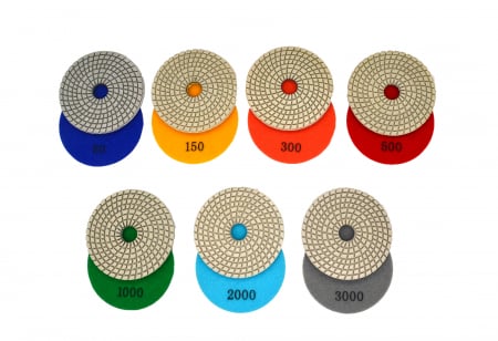 Discuri abrazive - Set dischete diamantate 100mm pentru granit, slefuire uscata sau cu apa