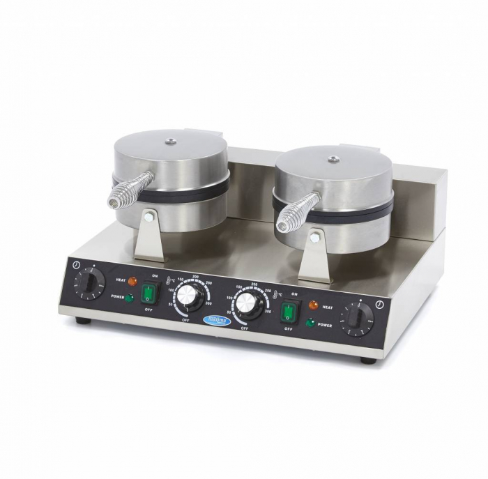 Aparat copt waffle 2 placi rotunde tip inima, 230V, 2x1 kW [6]