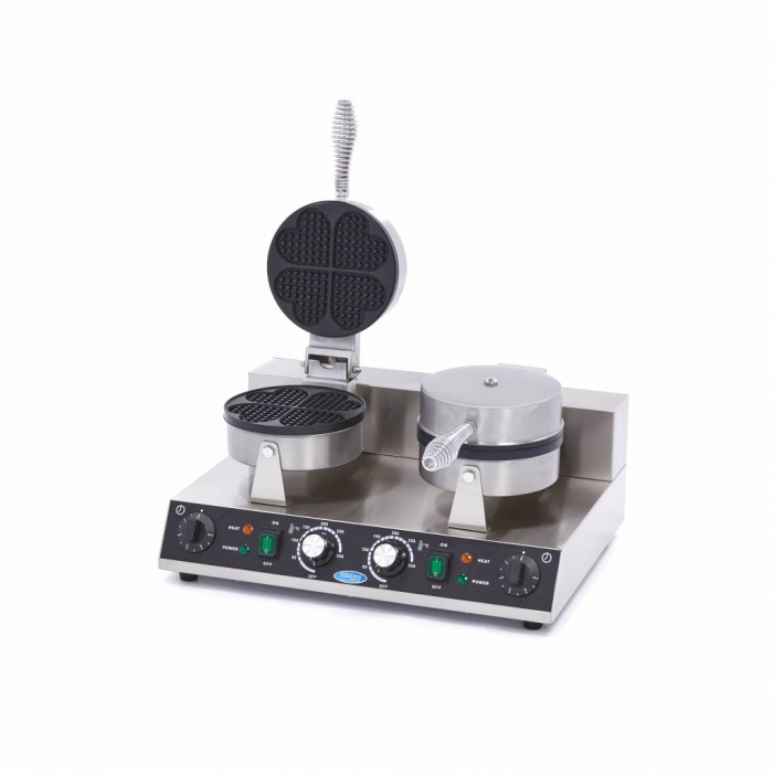 Aparat copt waffle 2 placi rotunde tip inima, 230V, 2x1 kW [9]
