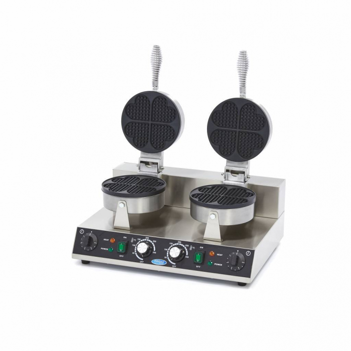 Aparat copt waffle 2 placi rotunde tip inima, 230V, 2x1 kW [12]