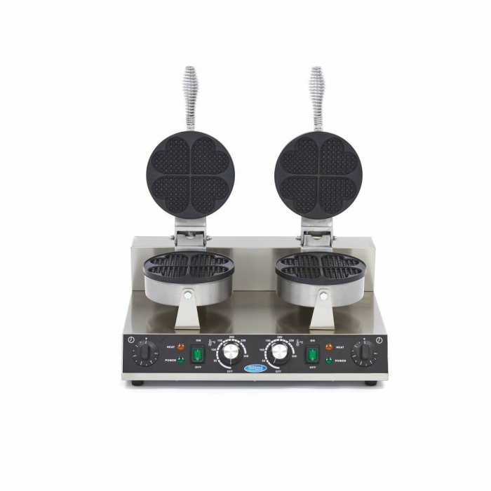 Aparat copt waffle 2 placi rotunde tip inima, 230V, 2x1 kW [5]