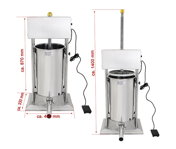 Aparat electric de umplut carnati din inox 10 litri, 230V, BT10-E [5]