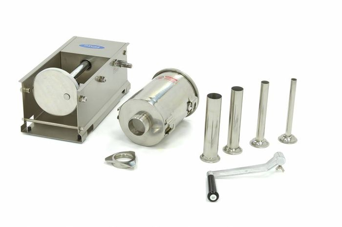Aparat de facut carnati 3 litri orizontal manual cu 4 palnii inox [3]