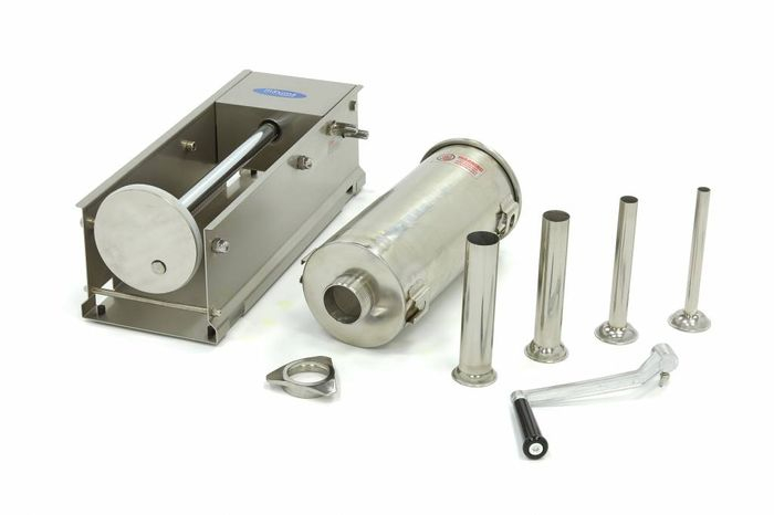 Aparat de facut carnati 5 litri orizontal manual cu 4 palnii inox [3]