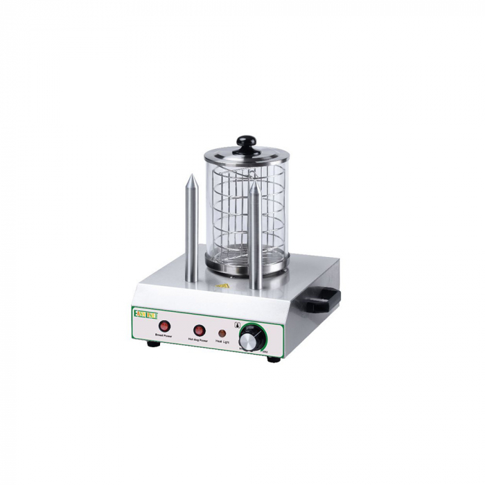 Aparat hot-dog 2 țepușe cu bol de sticlă, 0.44kW, YHK02A [1]
