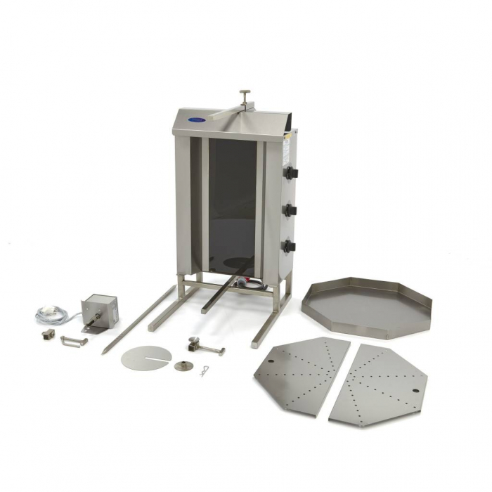 Aparat pentru shaorma si kebab electrica cu 3 arzatoare, 30 kg, 5100 W, 230V [6]