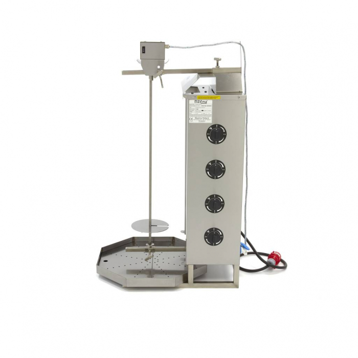 Aparat pentru shaorma si kebab electrica cu 4 arzatoare, 50 kg, 6800 W, 400V [3]