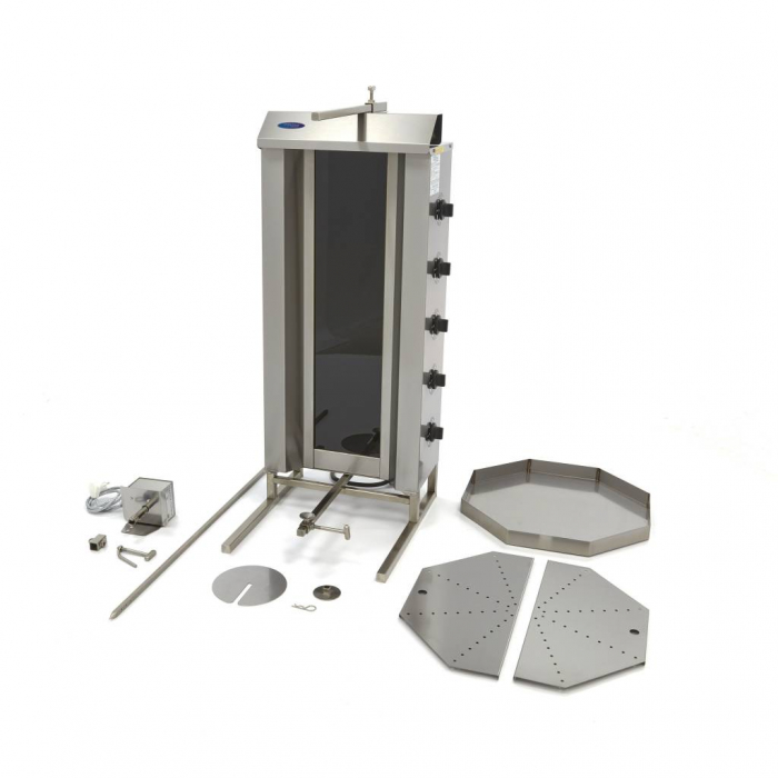 Aparat pentru shaorma si kebab electrica cu 5 arzatoare, 80 kg, 8500 W, 400V [6]