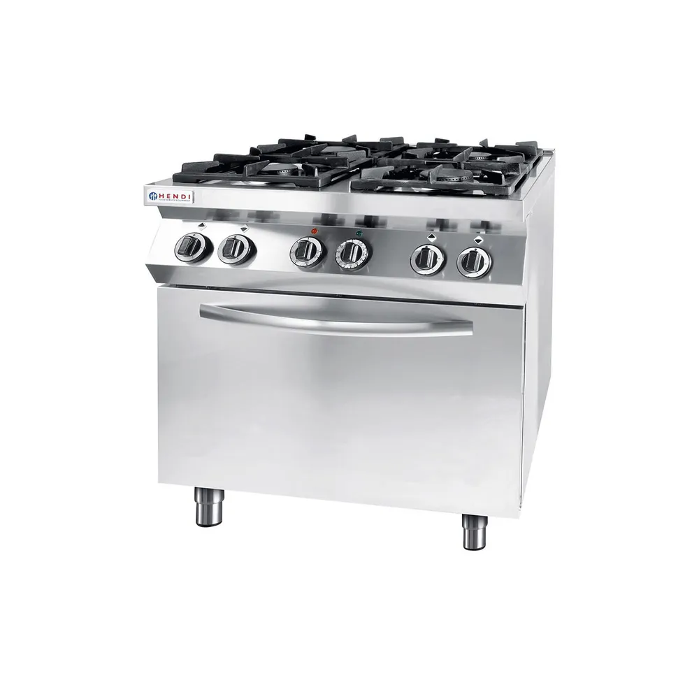 Aragaz profesional pe gaz, 4 arzatoare, cuptor electric GN 1/1 [1]