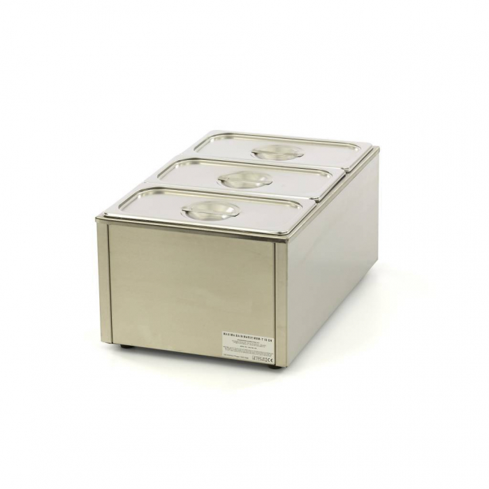 Bain Marie electric 3 x GN 1/3 cu capac si robinet, 230V, 1,2 kW [7]