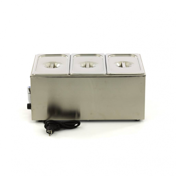 Bain Marie electric 3 x GN 1/3 cu capac si robinet, 230V, 1,2 kW [2]