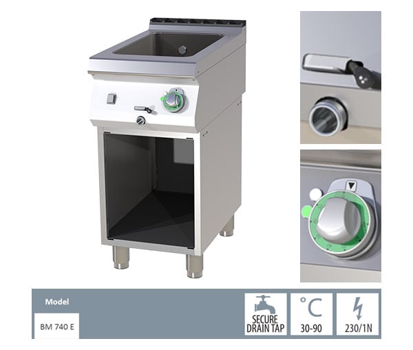 Bain Marie electric GN 1/1 cu suport, 1,2 kW, 400x730x900 mm, linia 700, BM740E [2]