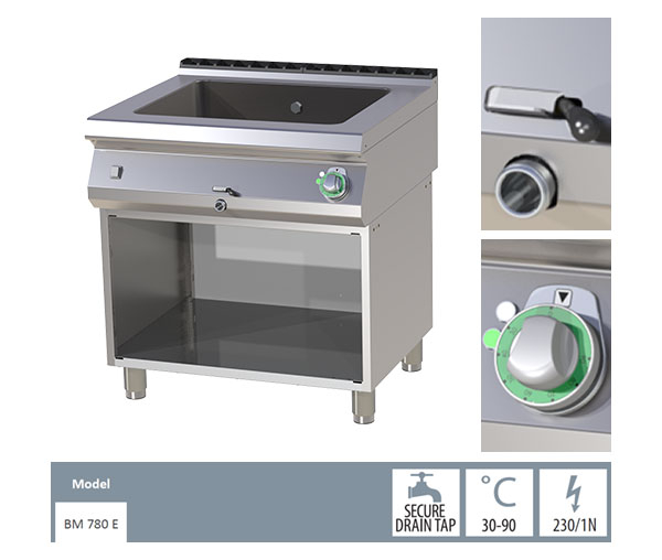 Bain Marie electric GN 1/2 cu suport, 2,5kW, 800x730x900 mm, linia 700, BM780E [2]