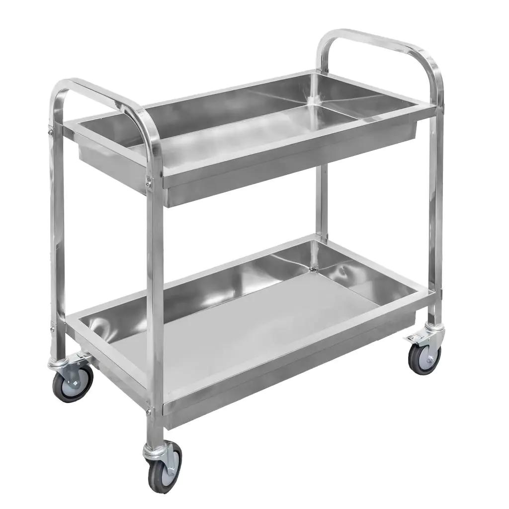 Carucior chelneri 2 rafturi inox 85x45x90cm [3]