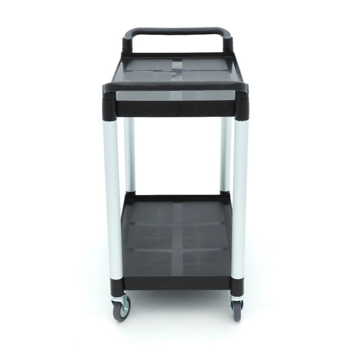 Carucior de servire 2 rafturi plastic 103 x 50,5 cm, aluminiu [5]
