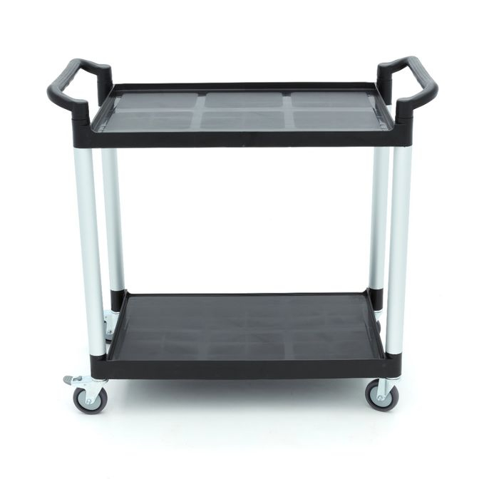 Carucior de servire 2 rafturi plastic 103 x 50,5 cm, aluminiu [6]
