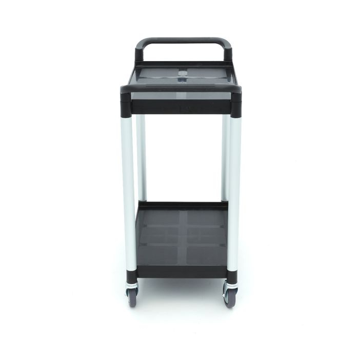 Carucior de servire 2 rafturi plastic 86,5 x 42,5 cm, aluminiu [5]