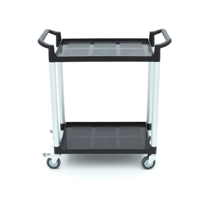 Carucior de servire 2 rafturi plastic 86,5 x 42,5 cm, aluminiu [6]