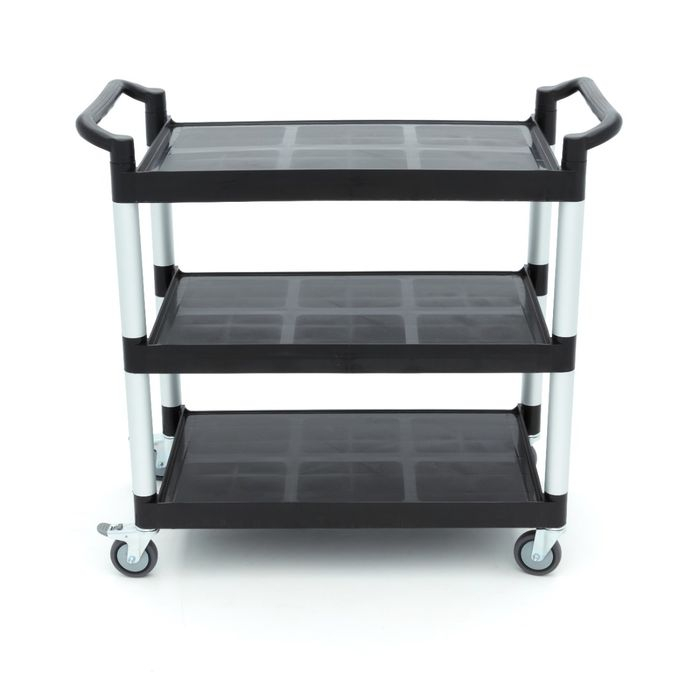 Carucior de servire 3 rafturi plastic 103 x 50,5 cm, aluminiu [6]