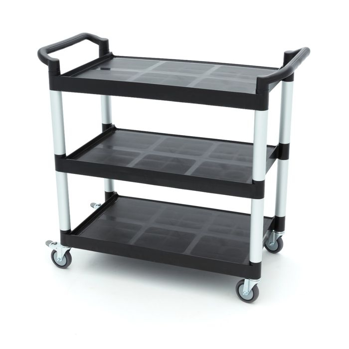 Carucior de servire 3 rafturi plastic 103 x 50,5 cm, aluminiu [1]