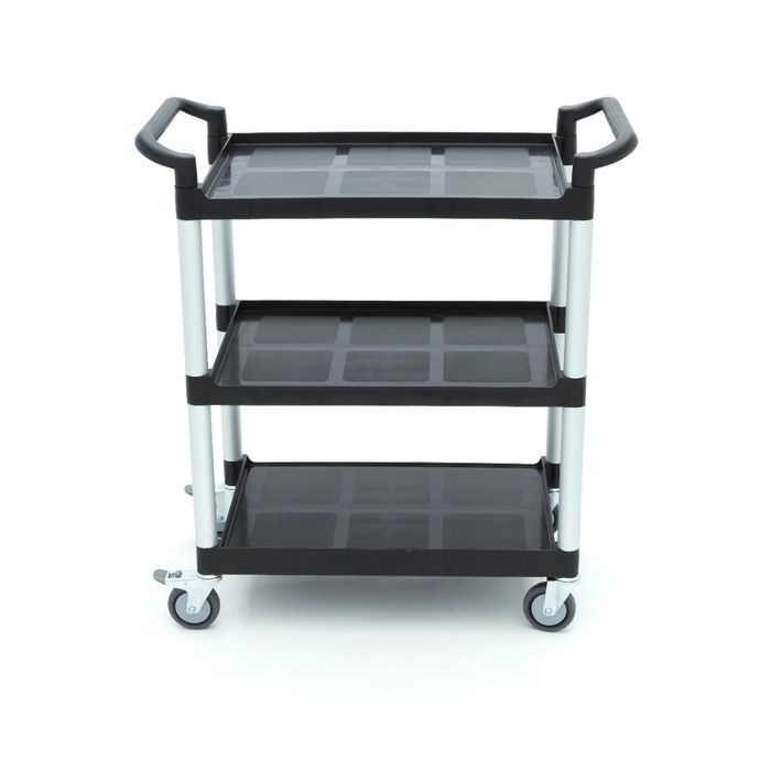 Carucior de servire 3 rafturi plastic 86,5 x 42,5 cm, aluminiu [6]