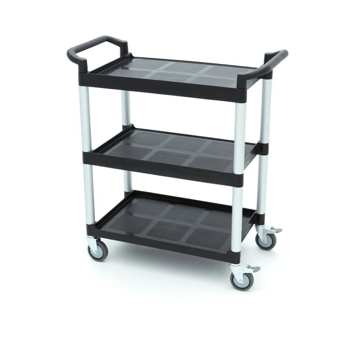 Carucior de servire 3 rafturi plastic 86,5 x 42,5 cm, aluminiu [4]