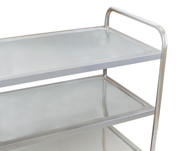 Carucior de servire din inox 3 polite si cadru cu sectiune rotunda BSW-3 [4]