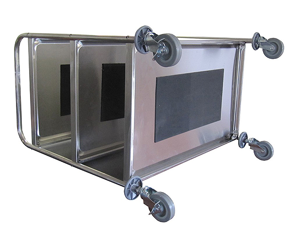 Carucior de servire din inox 3 polite si cadru cu sectiune rotunda BSW-3 [3]
