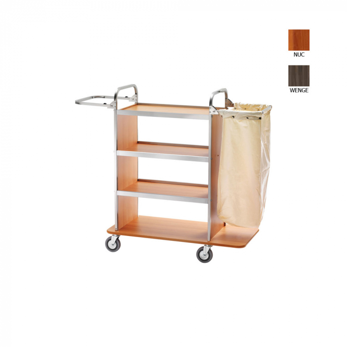 Carucior pentru curățenie, culoare wenge, 110/1430x500x1230(h) mm, CA1515W [1]