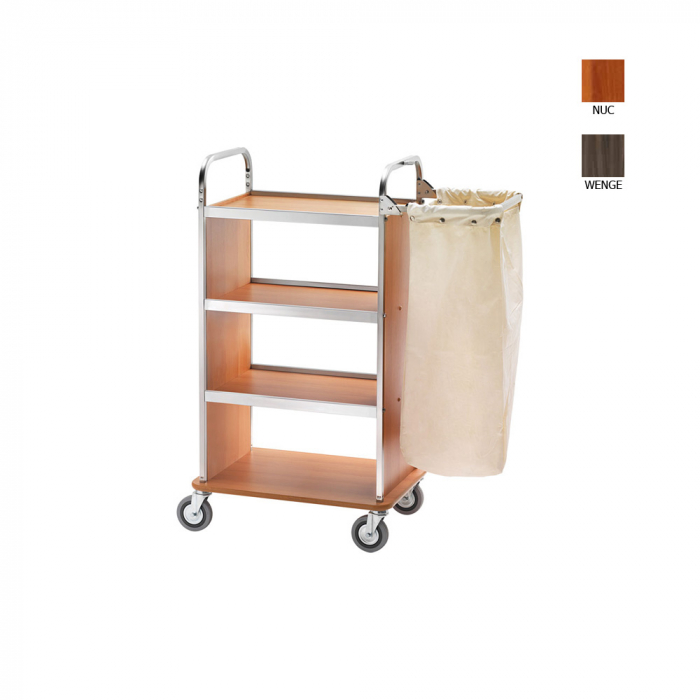 Carucior pentru curățenie, culoare wenge, 70/1000x500x1230(h) mm, CA1505W [1]