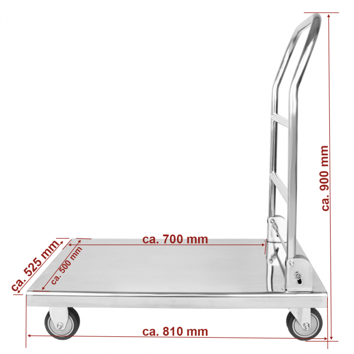 Carucior inox pentru transport 500x690 mm TWB-1 [5]