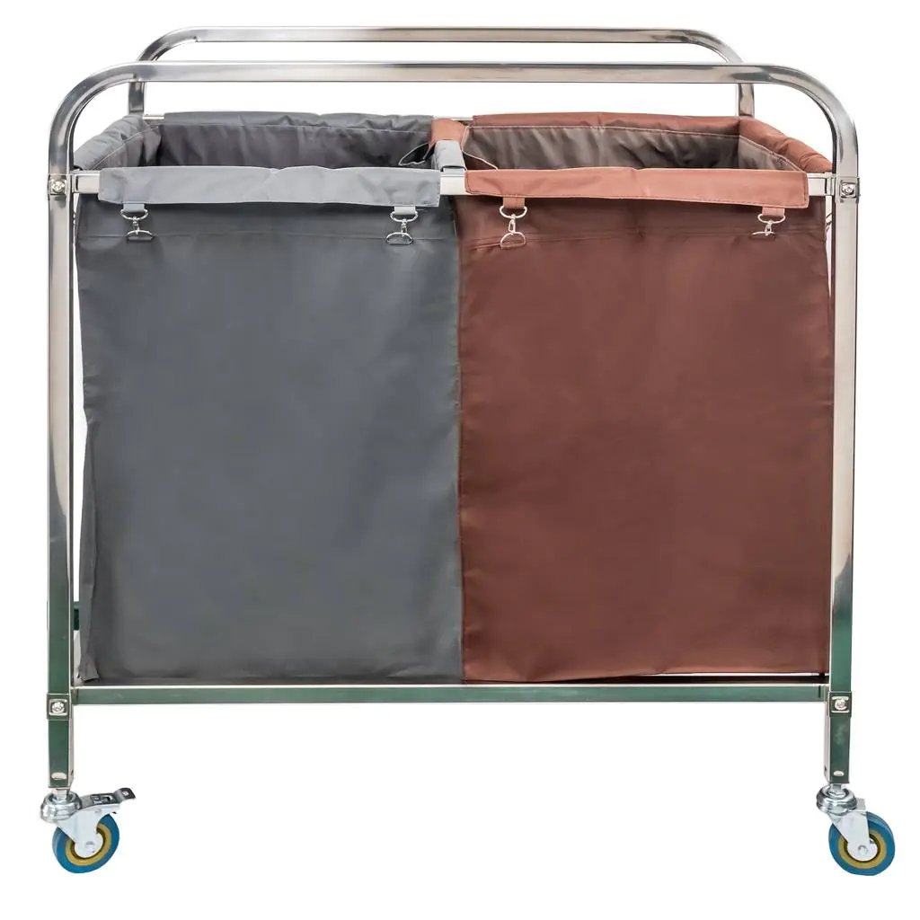 Carucior rufe cu 2 saci 90x60x102cm, inox [4]